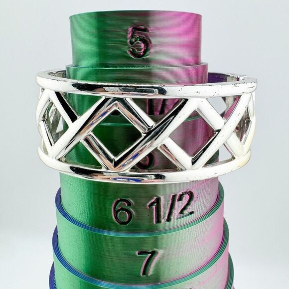 Vintage Silver Tone X-Cuff Bracelet Modern Minimalist Statement Glam Bold - Picture 7 of 7